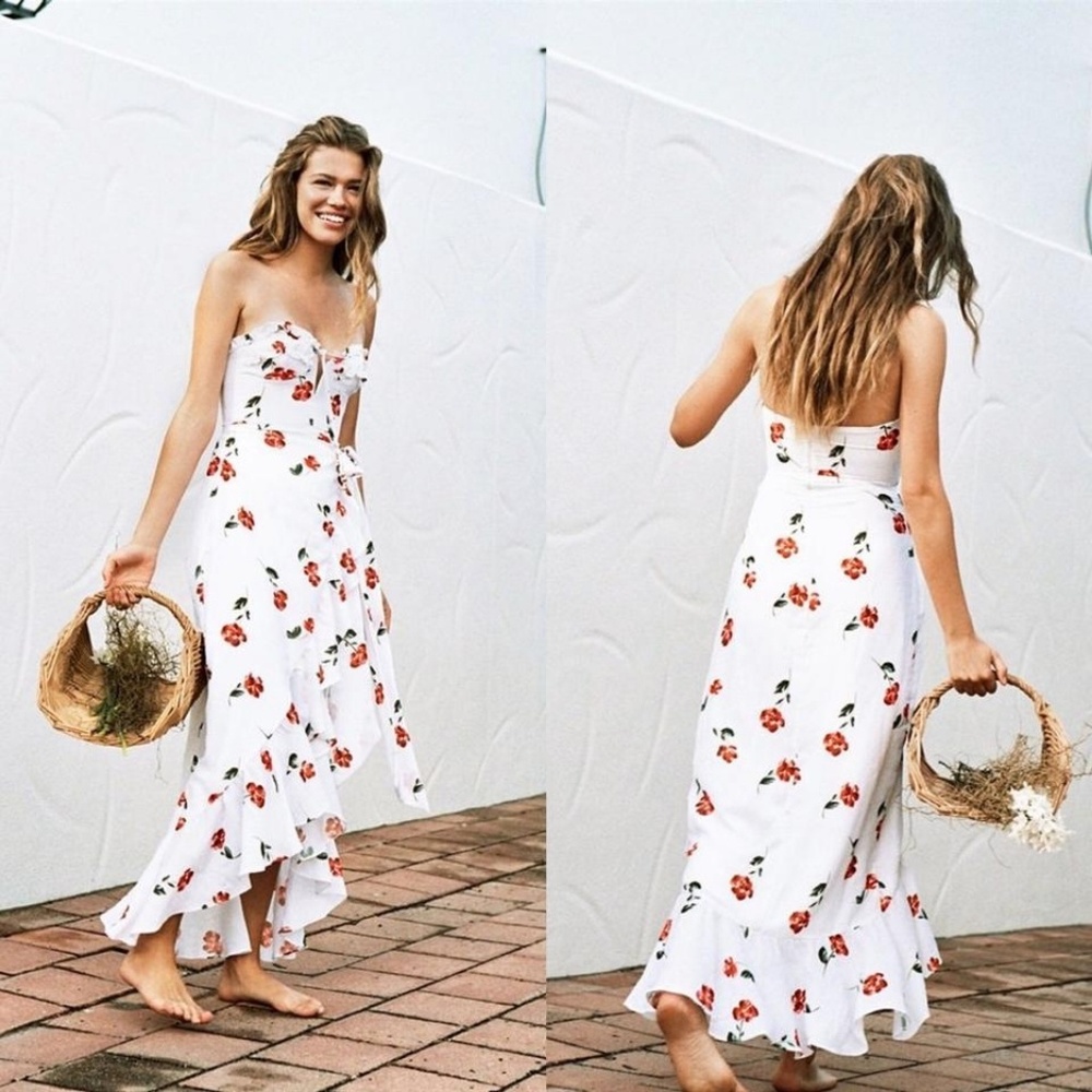Sabo skirt wrap rose maxi dress